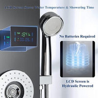 Salle de bains Précipitations Pommes De Douche Plafond Cascade Pluie Led Thermostatique Panneau De Douche