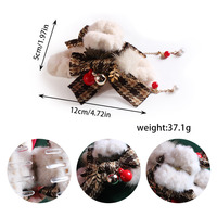 Pinces à Cheveux en Métal pour Femmes et Filles, Accessoires de Noël en Gros, avec Pompon en Peluche et Nœud Écossais, Mignonnes et Douces, Cadeau de Festival d'Hiver