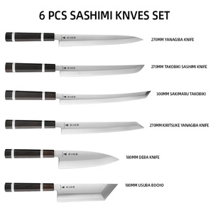 Ensemble de couteaux à sushi Goldcut en acier 7Cr17MoV, ensemble de couteaux à sashimi avec manche en bois, <span class=keywords><strong>couteau</strong></span> à thon, <span class=keywords><strong>couteau</strong></span> à saumon, Yanagiba, Sakimaru, Deba, Usuba, <span class=keywords><strong>couteau</strong></span> à trancher - Product Image 2