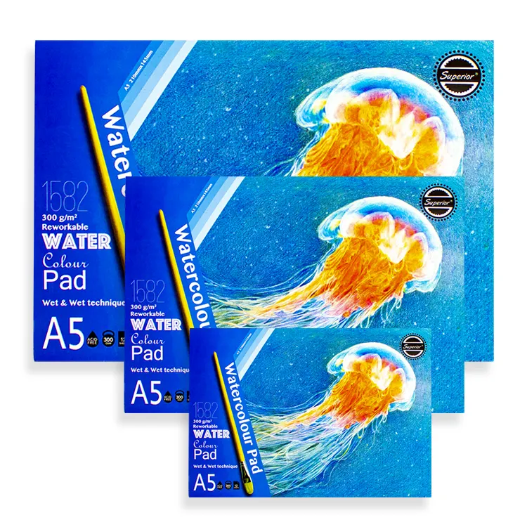 Fabriek Prijs Uptodat Kopen Aquarel Papier 300G Katoen A3 A4 A5 Superieure Effen Aquarel Schetsboek Pad Notebook