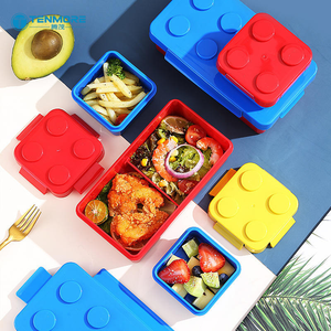 Lonchera Bento Estilo Bloques <span class=keywords><strong>de</strong></span> Construcción, Contenedor <span class=keywords><strong>de</strong></span> Alimentos Apilable a Prueba <span class=keywords><strong>de</strong></span> Fugas para Niños, Picnic - Product Image 2