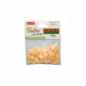 กระดุมพลาสติกแบบสแนป Ilan ขนาด 12 มม. สีเนื้อ 20 ชิ้น สำหรับเสื้อผ้า - Product Image 2