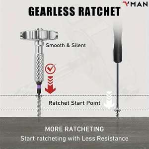 Jeu de tournevis à cliquet VMAN TOOLS 66 en 1, poignée multifonction avec 62 embouts magnétiques et magnétiseur pour la réparation - Product Image 3