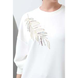 Tunique pour femme avec broderie sur l'épaule - 10629TNK - ECRU - Product Image 2