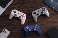 8BitDo Pro 3 Controlador blanco Switch PC IOS SteamOS Android ABXY Botones 3 colores Gamepad con cable con base de carga