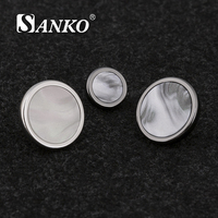 Boutons-pression ronds en alliage de zinc plaqué écologique SANKO Luxury Custom Shell Face, avec finition nacrée, pour accessoires vestimentaires.