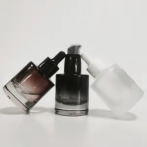 Dicker Boden 1 Unze 30ml Luxus Kosmetik verpackung Haaröl Serum Flasche Tropfer Glasflasche mit Box