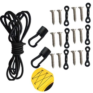 Ensemble de crochets pour corde de kayak, boulons à vis de 6 mm, cordon élastique en nylon, accessoire pour sports nautiques en plein air - Product Image 2