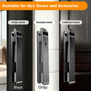 אוטומטי נעילה 3d פנים מנעול חכם עם מצלמת hd & דלת דלת ללא מפתח כניסה דרך טביעת אצבע, passcode, כרטיס, מפתח - Product Image 3