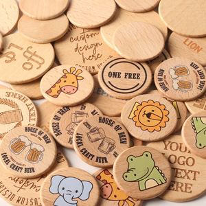 Jetons en bois personnalisés avec logo, plusieurs tailles, en bois poli, pour promotion en magasin, événements, souvenirs, jeux éducatifs et jeux de mémoire - Product Image 1