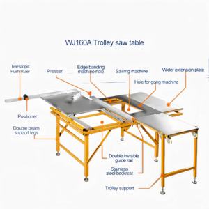 WJ160A <span class=keywords><strong>Scie</strong></span> à <span class=keywords><strong>table</strong></span> coulissante de style horizontal Portable pliant coupe panneau de travail du bois <span class=keywords><strong>chariot</strong></span> multifonction meilleur prix <span class=keywords><strong>scie</strong></span> à pousser - Product Image 2