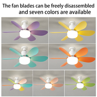 Ventilateur de plafond LED silencieux moderne pour la maison, le bureau, la salle à manger, 30W 40W 85-265V, corps de lampe en ABS, base de convertisseur E27, télécommande pour chambre à coucher