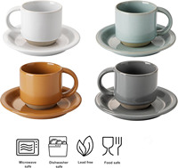 Ensembles de café et de thé, ensemble tasse et soucoupe en porcelaine, écologique, retour à l'école, pour latte/café mocha