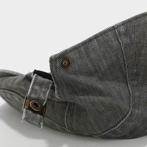 หมวกเบเร่ต์สีพื้นสไตล์วินเทจสุดฮิตปี 2024 หมวกยีนส์ฟอกสไตล์อังกฤษสำหรับผู้หญิงและผู้ชาย - Product Image 6