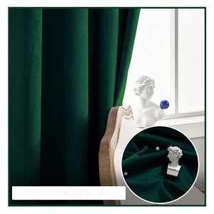 Vente en gros de rideau en velours uni chic et transparent en tissu occultant multicolore au design original pour <span class=keywords><strong>chambre</strong></span> à coucher - Product Image 2