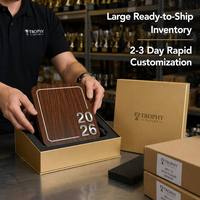 Plaque personnalisée en bois de noyer de 8 pouces avec emblème métallique 3D, récompense d'entreprise haut de gamme avec impression UV HD
