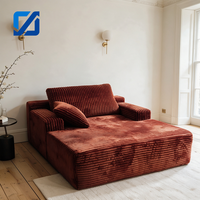 Canapé modulaire convertible en tissu doux, personnalisable en gros, avec coussins épais capitonnés, idéal pour appartement et hôtel