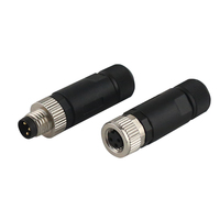 Connecteur de capteur M8 étanche IP67 pour l'automatisation industrielle, prise d'alimentation circulaire 3-5 broches, filetage en cuivre, OEM ODM personnalisé
