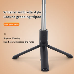 Venta caliente 100mm Cable Mini Selfie Stick Holder portátil de acero inoxidable plegable giratorio luz Smartphone trípode para - Product Image 2