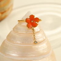 Vente en gros d'émail coloré fleur perle frange ensemble de bijoux hypoallergénique en acier inoxydable boucle d'oreille anneau ouvert accessoire assorti