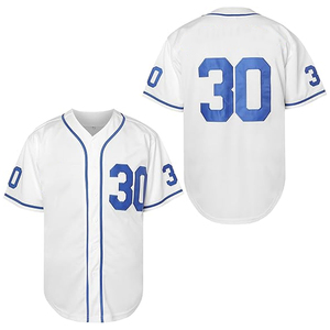 Camiseta de Béisbol con Cuello en V, Color Blanco y Azul Rey, Impresión OEM, Camiseta de Práctica de Béisbol Azul Cielo para Todos los Equipos, Moda para Hombre - Product Image 1