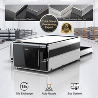 Machines de découpe laser à fibre CNC 6 kW 8 kW haute puissance entièrement fermées avec table d'échange et mise au point automatique pour la découpe de métaux, prise en charge IA