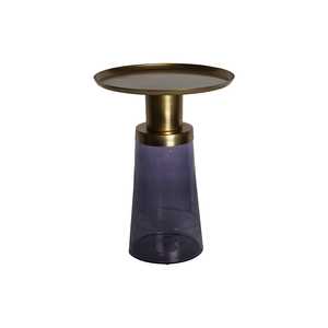 TABLE D'APPELISSAGE EN VERRE ET FER 37 37 50 BLEU - Product Image 2