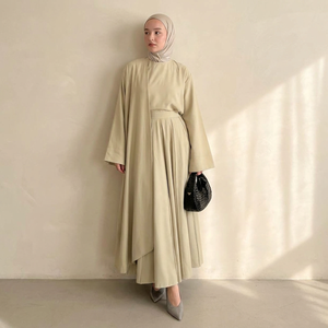 Conjunto de Abaya y Capa Plisada Premium para Mujeres Musulmanas, Moda Modesta de Oriente Medio, Venta al Por Mayor OEM - Product Image 1