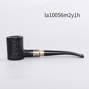 Muxiang Wooden Smoking Pipe Bent Type Briar Wood Vulcanized Rubber Mouthpiece Tobacco Pipe For Personal Gift - Product Image 2