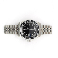 Livraison rapide, montre automatique mécanique GMT noire, étanche 10 ATM, boîtier en acier inoxydable lumineux
