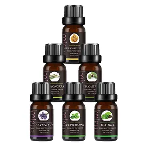 Oem/Odm 10Ml Natuurlijke Massage Body Gezicht Olie Tea Tree Eucalyptus Lavendel 100% Pure Aromatherapie Diffuser Essentiële Olie