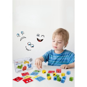 ลูกบาศก์ใบหน้าเปลี่ยน50ชิ้นธีมการขนส่งของเล่นเพื่อการศึกษาตัวต่อเกมไม้ปริศนา Montessori แรงบันดาลใจ - Product Image 5