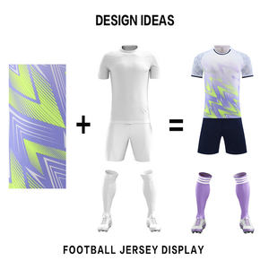 升华空白足球衫设计足球衫队标志儿童足球套装定制男式足球服套装 - Product Image 2
