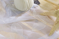 Rideaux blancs bon marché, feuilles brodées, rideaux transparents