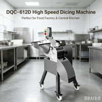 DQC-612D Hoge Snelheid Groente- en Fruit Snijmachine 304 RVS Snijder voor Centrale Keuken Voedselverwerkingsbedrijf