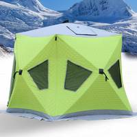 Tente hexagonale pour la pêche sur glace en hiver, triple couche, ouverture automatique rapide, poteaux en fibre de verre, tissu Oxford 210D, imperméable, portable