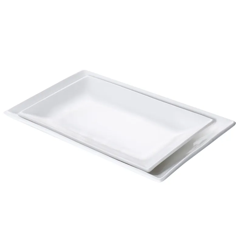 Oem 로고 사용 가능한 도자기 사각형 서빙 접시 접시 플랫 유형 주방 용품 판매