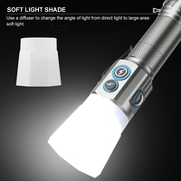 Petite Lampe Torche EDC 1500 Lumens Haute Puissance, Lumière d'Urgence Rechargeable pour Camping avec Clip