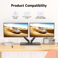 ML8SP 17 "-32" 10kg rentable ressort à gaz double moniteur bras support de bureau Base Double écran support support ordinateur VESA montage
