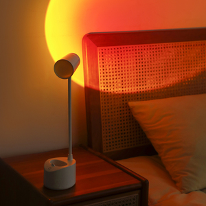 Dekorativer Schreibtisch Verstellbarer klappbarer weißer Tisch Bunte <span class=keywords><strong>LED</strong></span>-Nachtlicht-Lese lampe Sonnen untergang lampe für Hotelzimmer Wohnzimmer - Product Image 1