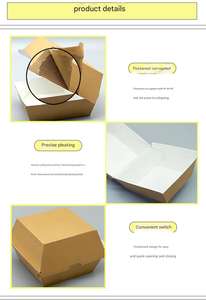 บรรจุภัณฑ์อาหารแบบกำหนดเองที่เป็นมิตรกับสิ่งแวดล้อมสำหรับอาหารจานด่วน บรรจุภัณฑ์ไก่ทอด กล่องเบอร์เกอร์ - Product Image 4