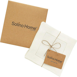 Hoge Kwaliteit Steen Gewassen 100% Zuiver Linnen Servetten Hemstitched Servetten Linnen Diner Servet - Product Image 1