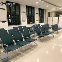 Chaise d'attente publique pour aéroport en aluminium et acier avec assise en mousse injectée PU, bancs d'attente