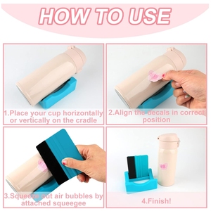 Soporte de Silicona para Tazas de Café, Bandeja con Raspador Integrado, Ranura para Calcomanías de Vinilo para Tazas, Latas de Cerveza, Botellas de Vidrio - Product Image 3