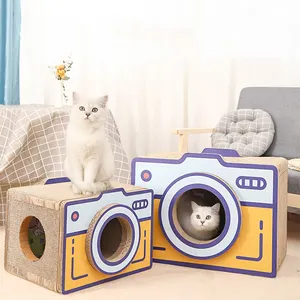 New Arrival Hoopet Durable Corrugated Paper Camera Cat Scratcher Toys House