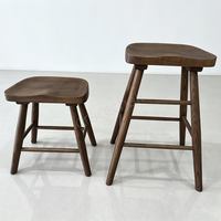 Tabouret de bar en bois de frêne blanc massif, tabouret de comptoir nordique à siège incurvé, tabouret haut pour la maison, le maquillage ou la salle à manger