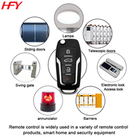 Télécommande universelle 4 boutons pour porte de garage, clé de portail, fonction de confidentialité, clonage de code, portée de 30 m pour lampe et système de sécurité