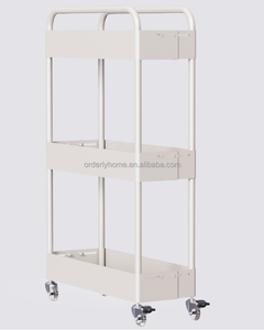 Chariot de rangement fin à roulettes, organisateur pour espaces étroits, étagère réglable et extensible pour cuisine, salle de bain, buanderie - Product Image 2