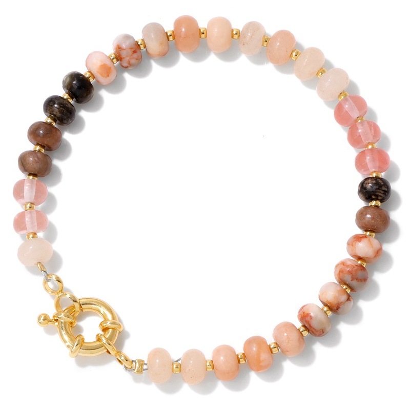 Wholesale Natural Pink Zebra Abacus Beads