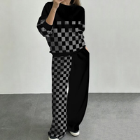 Ensemble de survêtement décontracté surdimensionné pour femme avec logo personnalisé ZXPFSL, broderie de lettres et étoiles, par le fabricant Wid Tracksuit